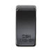 Rectangular black plate with 'Dishwasher' engraving on a white background
