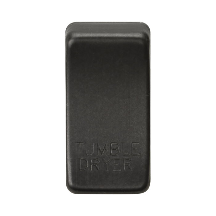 Smoked bronze toggle switch with 'TUMBLE DRYER' engraving on a white background