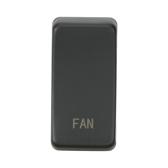 Anthracite rectangular switch with 'FAN' engraving on a white background