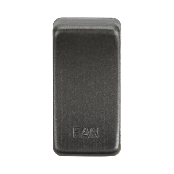Smoked bronze rectangular switch with 'FAN' engraving on a white background