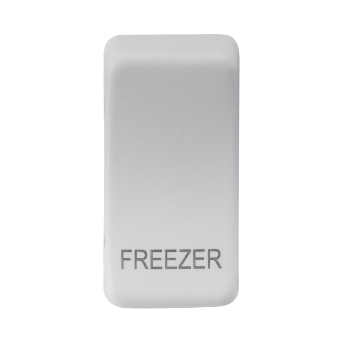 White-colored freezer indicator on a white background