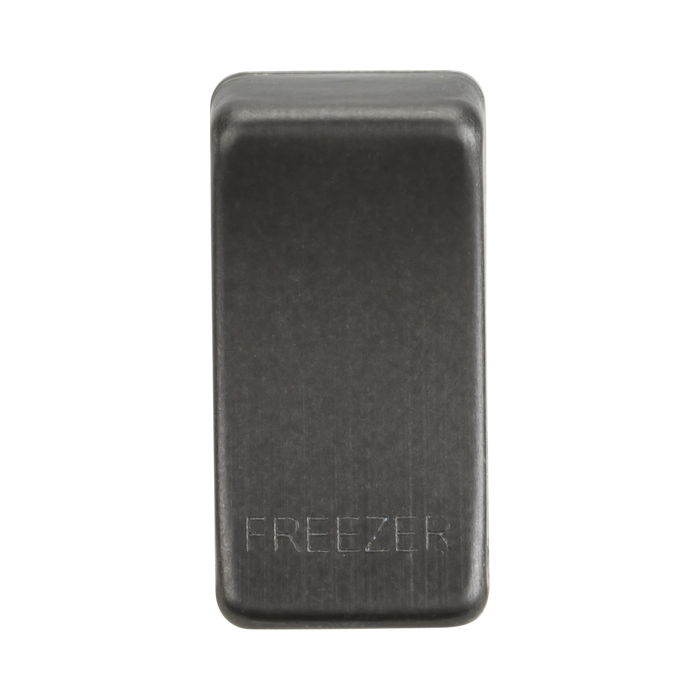 Smoked bronze-colored freezer indicator on a white background