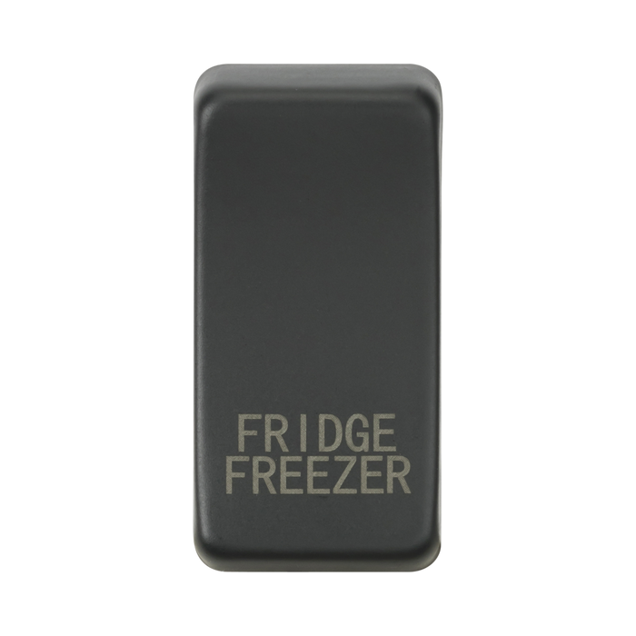 Rectangular anthracite sign with 'FRIDGE FREEZER' text on a white background