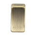Brass rectangular object with 'FRIDGE' engraving on a white background