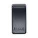 Black rectangular object with 'FRIDGE' engraving on a white background