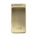 Brass rectangular object with 'HOB' branding on a white background