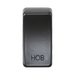 Black rectangular object with 'HOB' branding on a white background