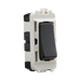 Toggle switch with anthracite rocker and white frame on a white background
