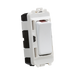 Electrical switch with white rocker and white housing on a white background