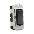 Light switch with anthracite rocker on a white background
