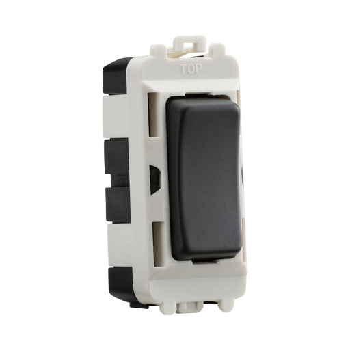 Light switch with anthracite rocker on a white background