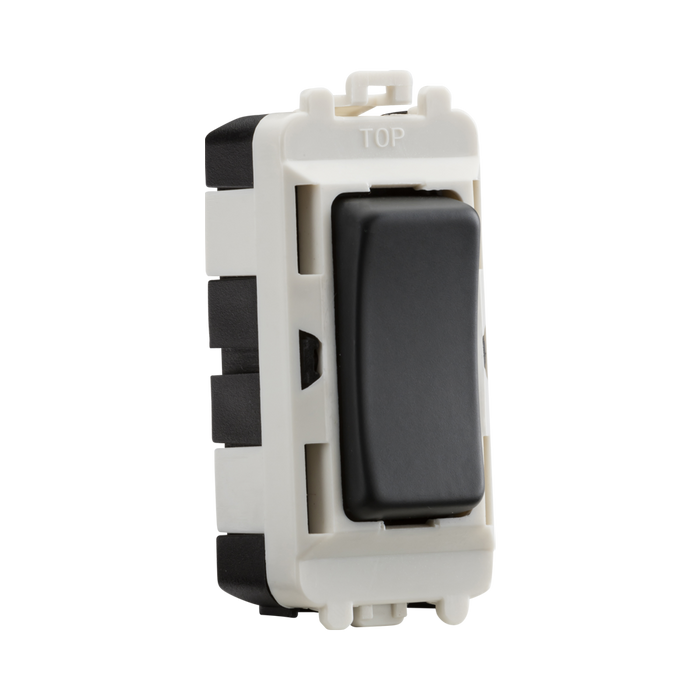 Light switch with anthracite rocker on a white background