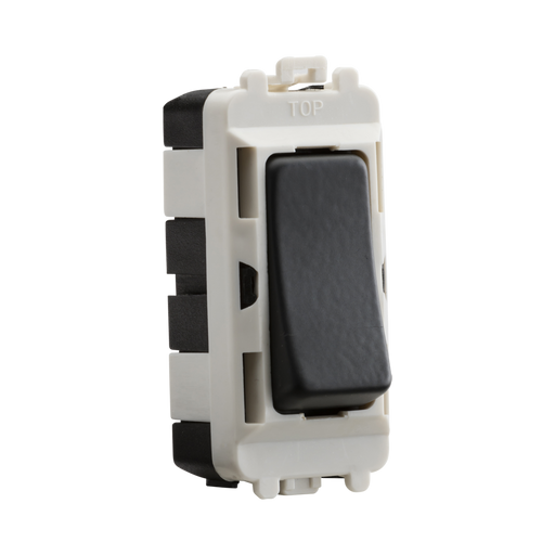 Light switch with anthracite rocker on a white background