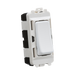Light switch with white rocker on a white background