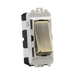 White and brass switch on a white background