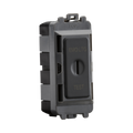 Black electrical switch with 'EMG LTC' and 'TEST' labels on a white background