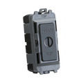 Black electrical switch with 'EMG LTC' and 'TEST' labels on a white background