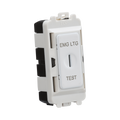 White electrical switch with 'EMG LTC' and 'TEST' labels on a white background