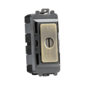 Brass electrical switch with 'EMG LTC' and 'TEST' labels on a white background