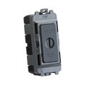 Black electrical switch with 'EMG LTC' and 'TEST' labels on a white background
