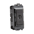 Smoked bronze emergency light switch on a white background