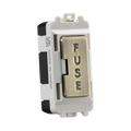 Fuse box with 'FUSE' label on a white background