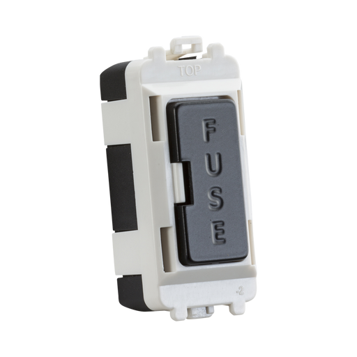 Fuse box with 'FUSE' label on a white background