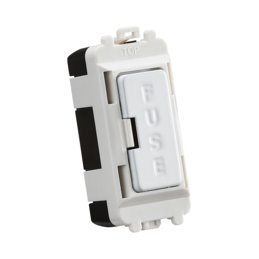 White fuse box with 'FUSE' label on a white background