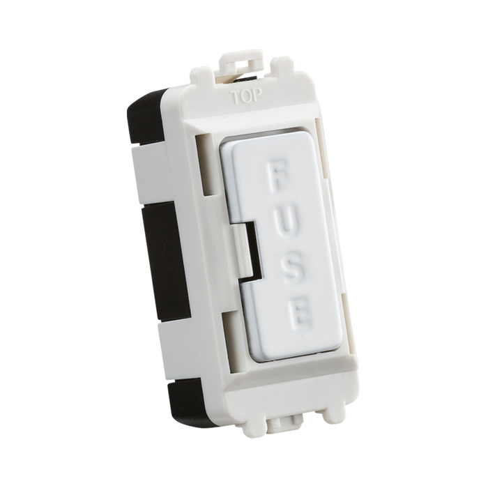 White fuse box with 'FUSE' label on a white background