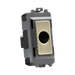 Flex outlet with brass plate on a white background