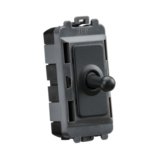 Anthracite toggle switch with black knob on a white background