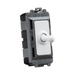 Toggle switch with white knob and gray casing on a white background