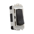 Black and white toggle switch on a white background