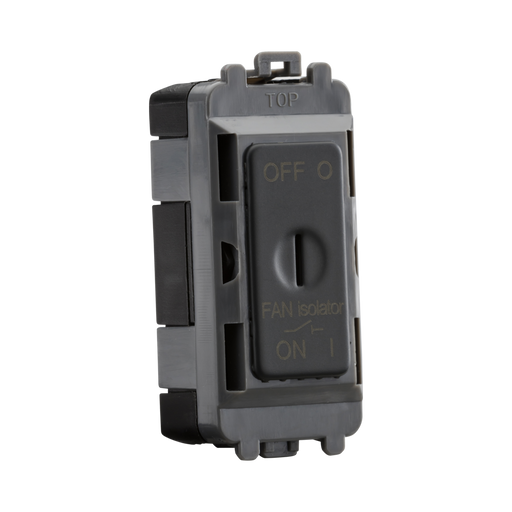 Anthracite electrical switch with 'OFF' and 'ON' labels on a white background