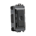 Anthracite electrical switch with 'OFF' and 'ON' labels on a white background