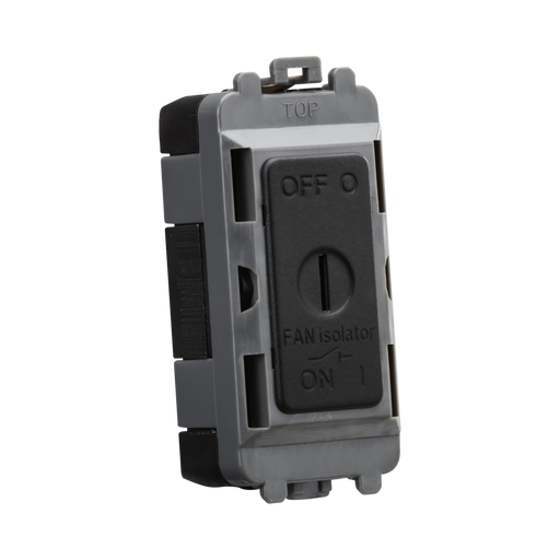 Matt Black electrical switch with 'OFF' and 'ON' labels on a white background