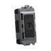 Matt Black electrical switch with 'OFF' and 'ON' labels on a white background