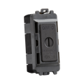 Black electrical switch on a white background