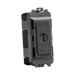 Black electrical switch on a white background