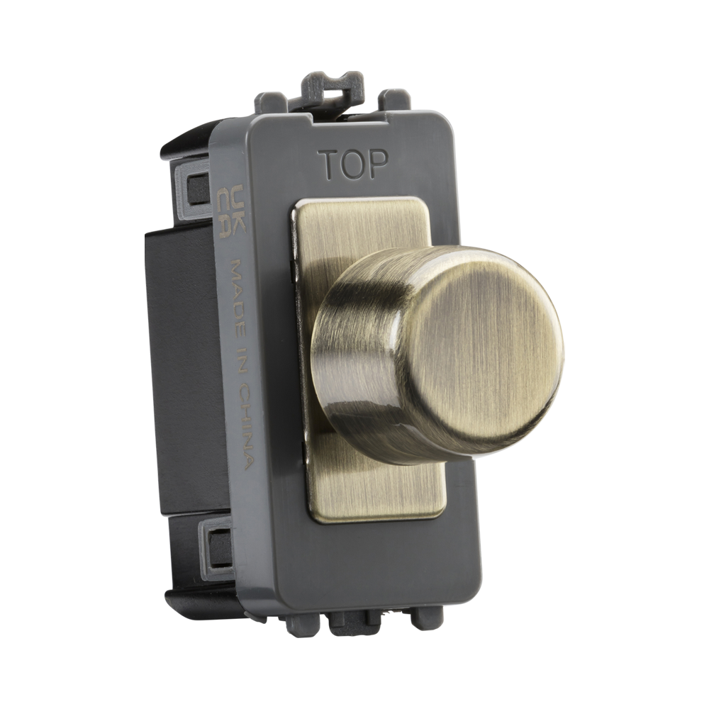 Knightsbridge Antique Brass 1G 2 way Dummy Dimmer Module GDM022AB | RS ...