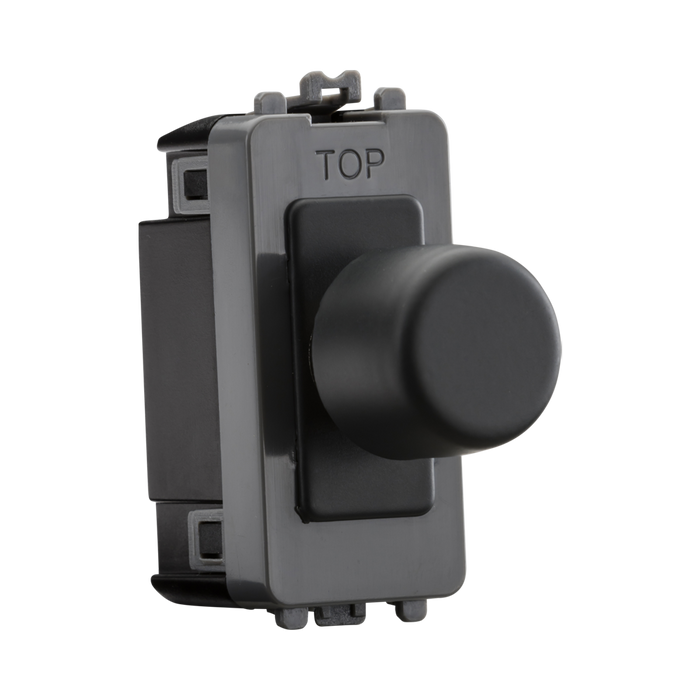 Anthracite knob switch with 'TOP' label on a white background