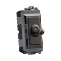 Toggle switch with gray casing on a white background