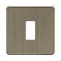 Knightsbridge Screwless Antique Brass 1G grid faceplate GDSF001AB