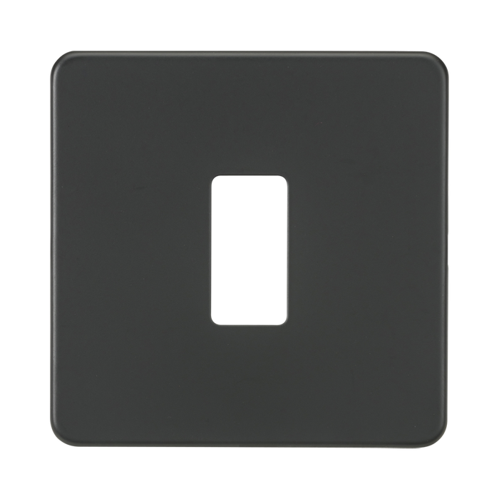 Knightsbridge Screwless Anthracite 1G grid faceplate GDSF001AT