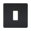 Knightsbridge Screwless Matt Black 1G grid faceplate GDSF001MB