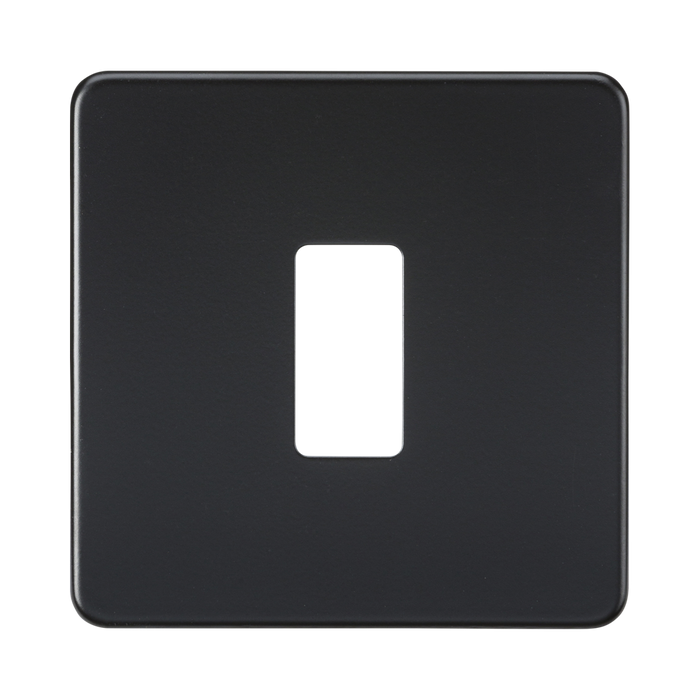 Knightsbridge Screwless Matt Black 1G grid faceplate GDSF001MB