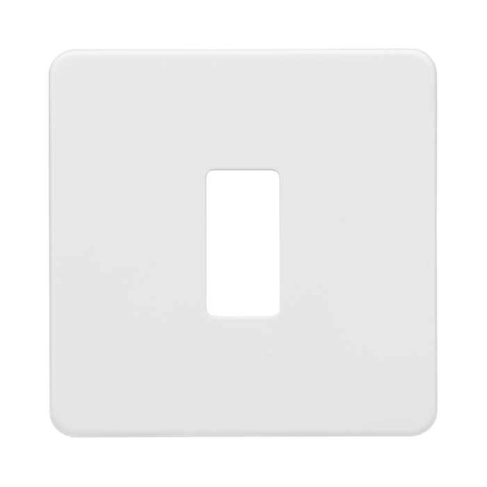 Knightsbridge Screwless Matt White 1G grid faceplate GDSF001MW