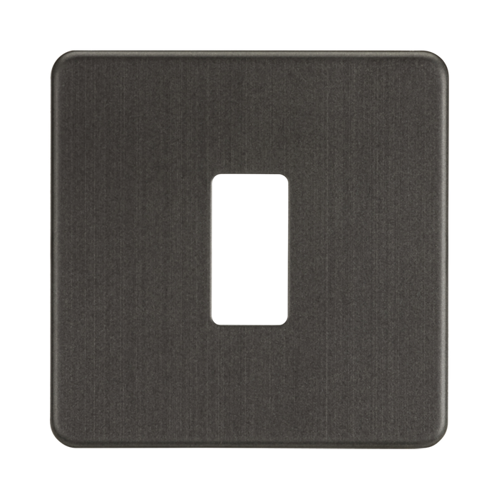 Knightsbridge Screwless Smoked Bronze 1G grid faceplate GDSF001SB
