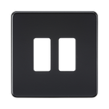 Knightsbridge Screwless Matt Black 2G grid faceplate GDSF002MB