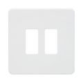 Knightsbridge Screwless Matt White 2G grid faceplate GDSF002MW